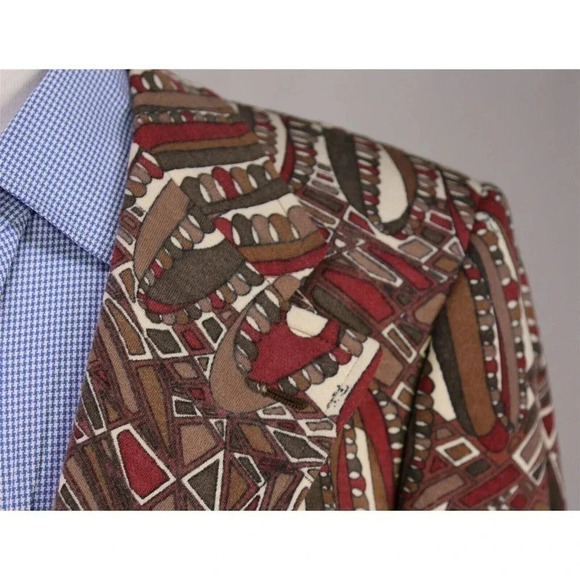 Emilio Pucci x Ermenegildo Zegna Vintage Wild Pattern MCM Blazer Jacket 42R - Picture 4 of 9